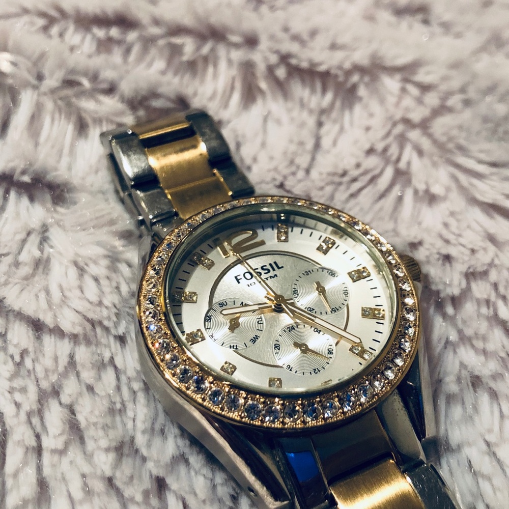 Fossil Riley ES2521 Gold 2 Tone Watch